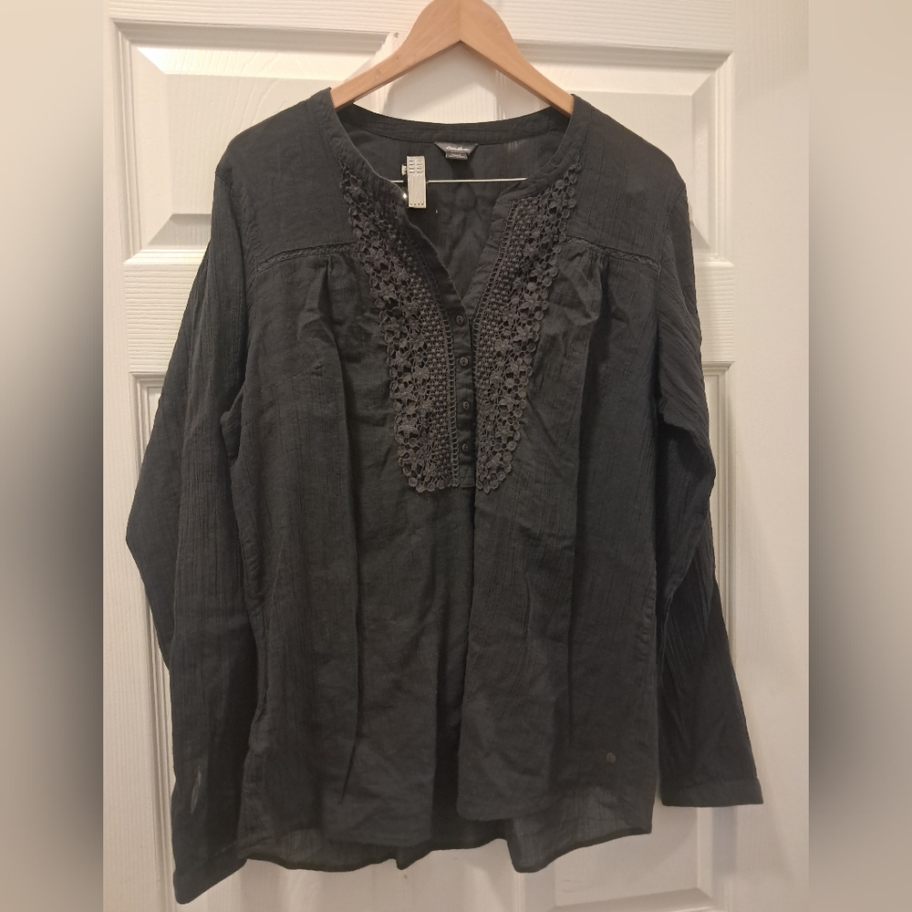 Eddie Bauer Womens Gray Blouse - Picture 1 of 5